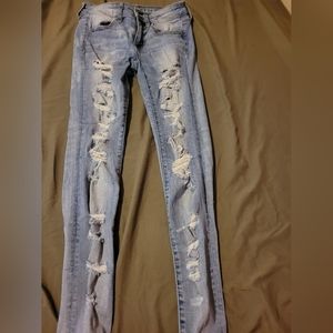 Jeans, ripped, washed out